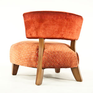 Henderson Russell Minerva Chair in Orange Velour 2